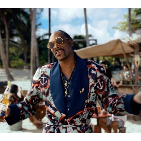 Calvin Cordozar Broadus Jr. Blue Printed Robe | AmericaSuits
